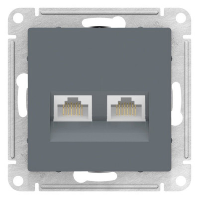 ATLASDESIGN РОЗЕТКА двойная компьютерная RJ45+RJ45 кат. 6А, механизм, ГРИФЕЛЬ, Systeme Electric, ATN000788