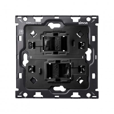 Simon 10010111-039 Кит 1 пост, мех-мы. 2 розетка RJ45 Cat.6 + суппорт S100