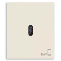 Vimar Зарядное устройство, поддерживающее быструю зарядку, с разъемом USB-C 30W, 2 модуля, конопляное, 30298.C