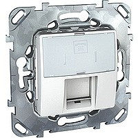 РОЗЕТКА телефонная, RJ12, одиночная, 6 контакта, БЕЛЫЙ