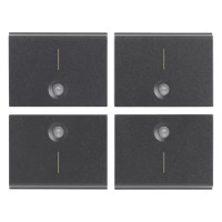 Vimar 4 половинки одномодульной клавиши с символом "I", серые, 16841.1