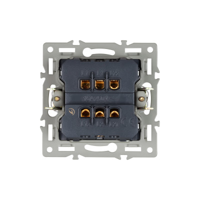 043729 - Механизм выключателя двухклавишный проходной SWT-MKP2-PL-GR (250V, 16A) (Arlight, -)