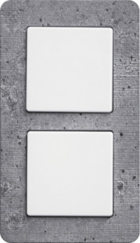 Berker Выключатель 1-клавишный + 1-клавишный, матовый белый/бетон, серия Q.7