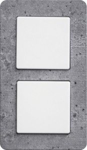 Berker Выключатель 1-клавишный + 1-клавишный, матовый белый/бетон, серия Q.7