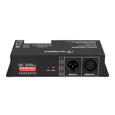 Декодер ARL-7022-DMX (12-24V, 4x8A, DMX512, XLR3) (Arlight, IP20 Металл, 3 года), 027145