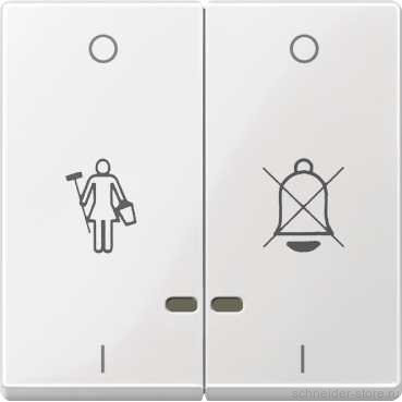 SM Клавиша 2-наяс линзами и c cимволами "Вызов горничной", "Не звонить", бел.