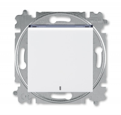 ABB EPJ Levit белый / дымчатый чёрный Выключатель 1-клавишный с подсветкой