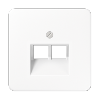 CD569-2UAWW - Крышка для двойных телефонных и компьютерных розеток (UAE), фиксация винтом; термопласт; белый; CD50, Jung