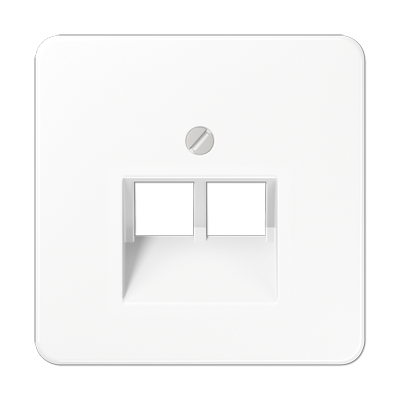 CD569-2UAWW - Крышка для двойных телефонных и компьютерных розеток (UAE), фиксация винтом; термопласт; белый; CD50, Jung