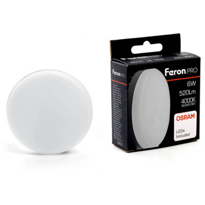 Лампа cветодиодная, (6W) 230V GX53 4000K, LB-1506, Feron 38200