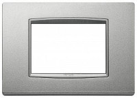 20653.N13 - Vimar Накладка классика на 3 модуля серебро матовое с серебряным обрамлением