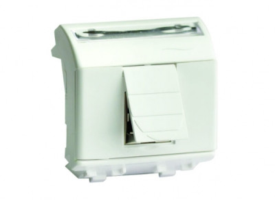 ДКС Ком.роз. RJ45 кат.5e экран., 8P8C, Brava, слон.кость, 2мод, 75450S