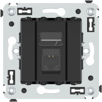 4412373 - ДКС Компьютерная розетка RJ-45 в стену, кат.6А одинарная, "Avanti", "Черный матовый"