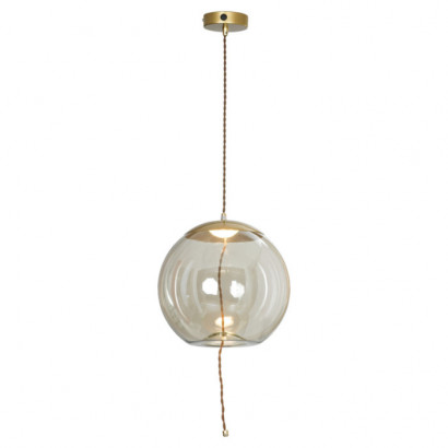 LUSSOLE Acquario Подвесной светильник, цвет основания - матовое золото, плафон - стекло (цвет - прозрачный), 1x5W led, LSP-8356