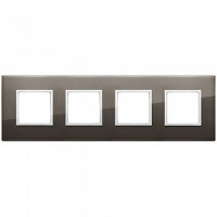 Vimar Накладка Eikon Evo на 8 модулей (2+2+2+2) расстояние между центрами 71мм, черный сапфир, 21669.06