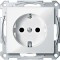 Розетка с з/к, шторки без рамк M-TREND, бел