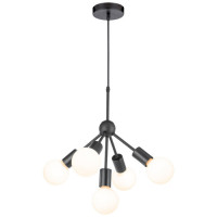 LUSSOLE KENNER Люстра подвесная, цвет основания - черный, 5x40W E27, LSP-8271