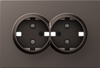 Donel S08 мокко накладка для розетки 2-й с заземлением, со шторками 16A 250 В~,серия DB, DS22253