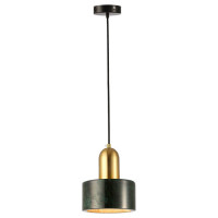 LUSSOLE Limestone 2 Подвесные светильники, цвет основания - матовое золото, плафон - камень (цвет - зеленый), 1x60W E27, LSP-8699