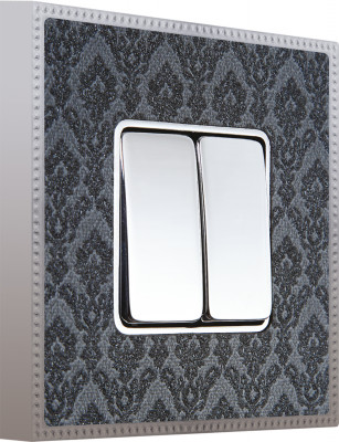 Fede Выключатель 2-клавишный, цвет Bright Chrome - Decornoir, серия Belle Epoque Tapestry