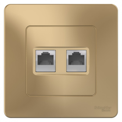 BLANCA С/У РОЗЕТКА двойная: комп.RJ45, кат.5E + телефон. RJ11, ТИТАН