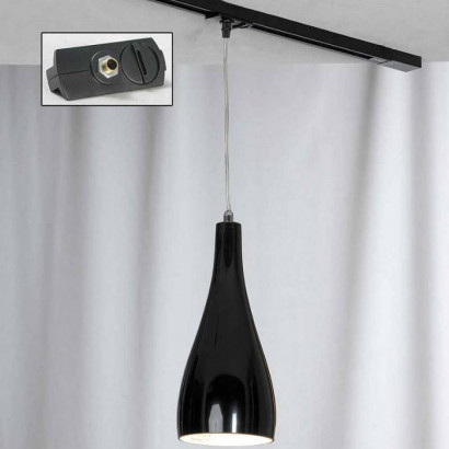 LUSSOLE RIMINI Подвесной светильник, цвет основания - хром, плафон - стекло (цвет - черный), 1x60W E27, LSF-1196-01-TAB