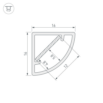 Профиль WPH-KANT-H16-2000 OPAL (Arlight, Пластик), 023166