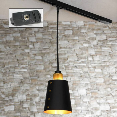 LUSSOLE SHIRLEY Подвесной светильник, цвет основания - черный, плафон - металл (цвет - черный), 1x60W E27, LSP-9861-TAB