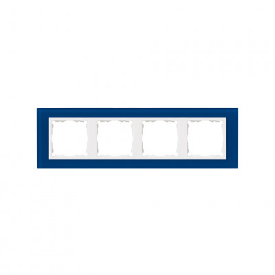 Simon 82647-64 S82N Рамка 4-ная, синий - белый (стекло)
