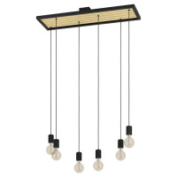 43725 Подвесной потолочный светильник (люстра) CONSETT, 6Х40W, E27, L780, B250, H1100, дерево, сталь