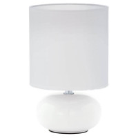 93046 Настольная лампа TRONDIO, 1х40W (E14), ?150, H270, основа ?120, керамика, белый/текстиль, белы