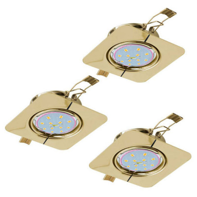 94403 Комплект из 3-х светод. встраив. светильников PENETO, 1x5W (GU10), 87х87, сталь, латунь, тепл.