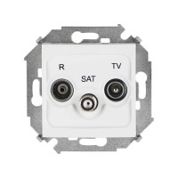 Simon Simon15 Розетка R-TV-SAT одиночная, винт. зажим, белая, 1591466-030