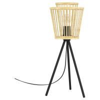 Eglo 43854 Настольная лампа HYKEHAM, 1Х40W, E27, H570, ?210, основание: ?285, сталь, черный/дерево, натуральный