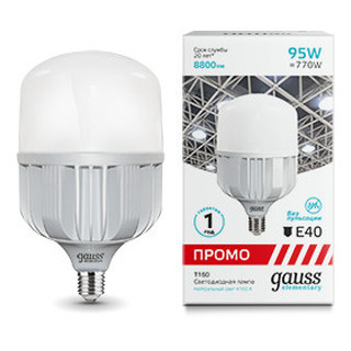 Лампа Gauss Elementary T160 95W 8800lm 4100K E40 Promo LED 1/6, 60420