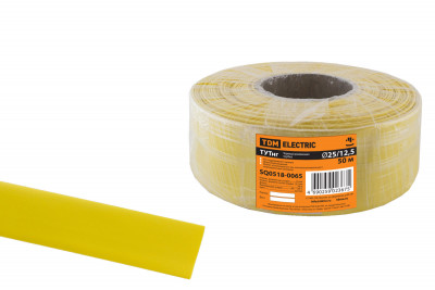 Термоусаживаемая трубка ТУТнг 25/12,5 желтая (50 м/ролл) TDM Electric, SQ0518-0065