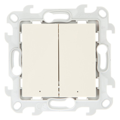 Simon Двухклавишный выкл с подвсеткой, сл кость, 2450392-031