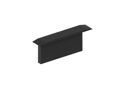 Donel,Боковая  глухая заглушка для профиля DN18509 Цвет:черный,Серия:DN8ALE, DNCAP18509RAL9005