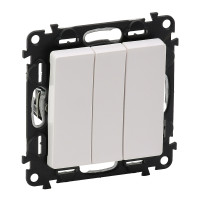 Legrand Valena LIFE.Выключатель трехклавишный 10АХ 250В с лицевой панелью.Винтовые зажимы.Белый, 752403 Legrand Valena LIFE.Выключатель трехклавишный 10АХ 250В с лицевой панелью.Винтовые зажимы.Белый, 752403