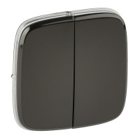 Legrand Valena ALLURE.Лицевая панель для двухклавишного выключателя.Черная сталь, 755123