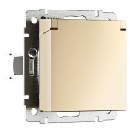 Werkel W1171211/ Розетка влагозащ. с зазем. с защит. крышкой и шторками N (шампань), a069581