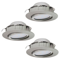95853 Комплект светодиод. встраив. светильников PINEDA регулир., 3х6W(LED), ?84, пластик, никель мат