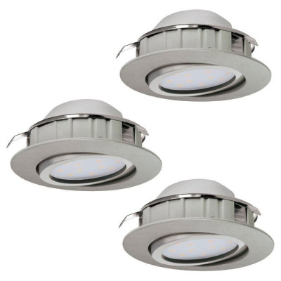 95853 Комплект светодиод. встраив. светильников PINEDA регулир., 3х6W(LED), ?84, пластик, никель мат