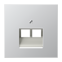 Крышка для двойных телефонных и компьютерных розеток (UAE), фиксация винтом; металл; алюминий; Aluminium, AL2969-2UA Крышка для двойных телефонных и компьютерных розеток (UAE), фиксация винтом; металл; алюминий; Aluminium, AL2969-2UA