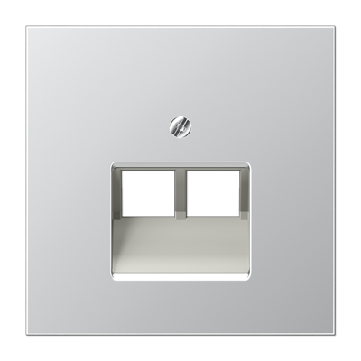 Крышка для двойных телефонных и компьютерных розеток (UAE), фиксация винтом; металл; алюминий; Aluminium, AL2969-2UA