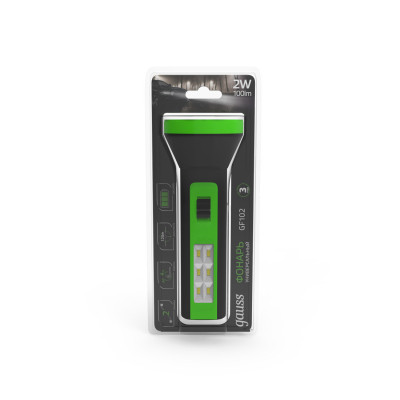 Фонарь ручной Gauss модель GFL102 2W 100lm lead acid 250mAh LED 1/10/120, GF102