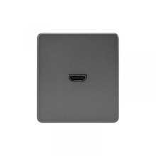 Розетка ROUND HDMI с/у титан KRANZ, KR-78-0730-2