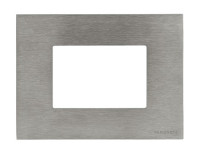 N2473 OX - Рамка итальянского стандарта на 3 модуля, серия Zenit, натуральная сталь - 2CLA247300N4001