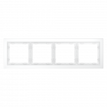 Рамка стеклянная VOLTUM S70 на 4 поста, (белый,матовый,стекло), VLS110402