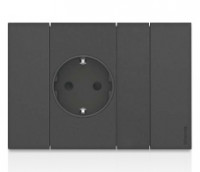 Bticino  Living Now Розетка 2к+з, цвет черный